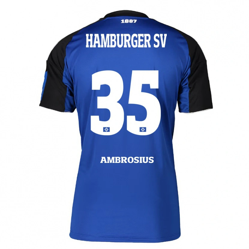 Danxen Homem Camisola Stephan Ambrosius #35 Azul Preto Alternativa 2025/26 Camisa