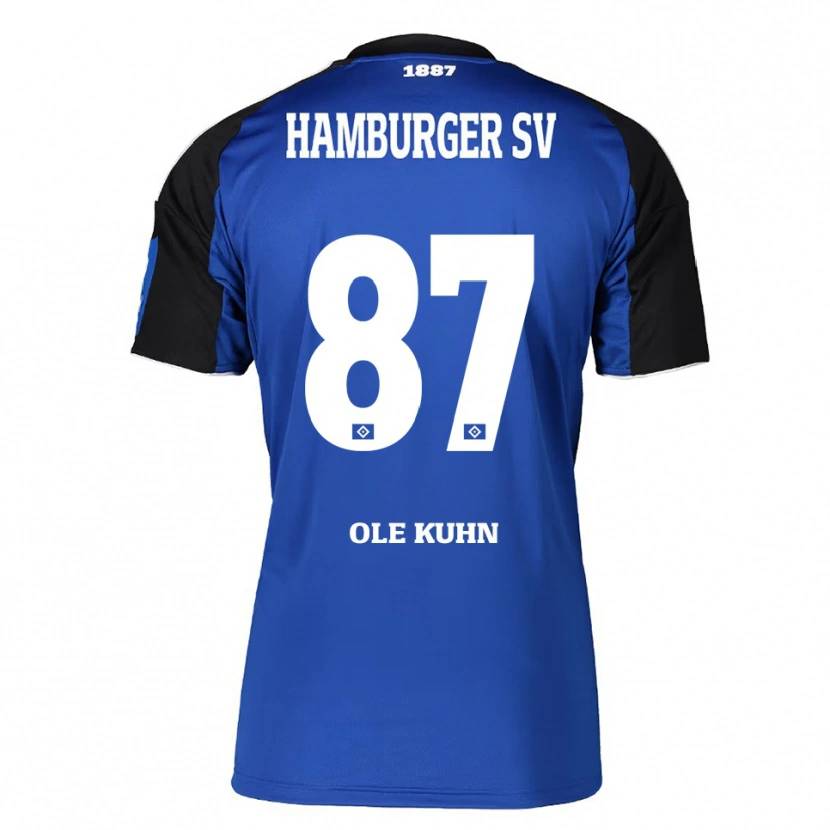 Danxen Homem Camisola Niklas Ole Kühn #87 Azul Preto Alternativa 2025/26 Camisa