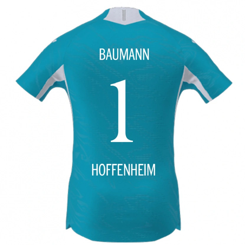 Danxen Homem Camisola Oliver Baumann #1 Azul Celeste Alternativa 2025/26 Camisa