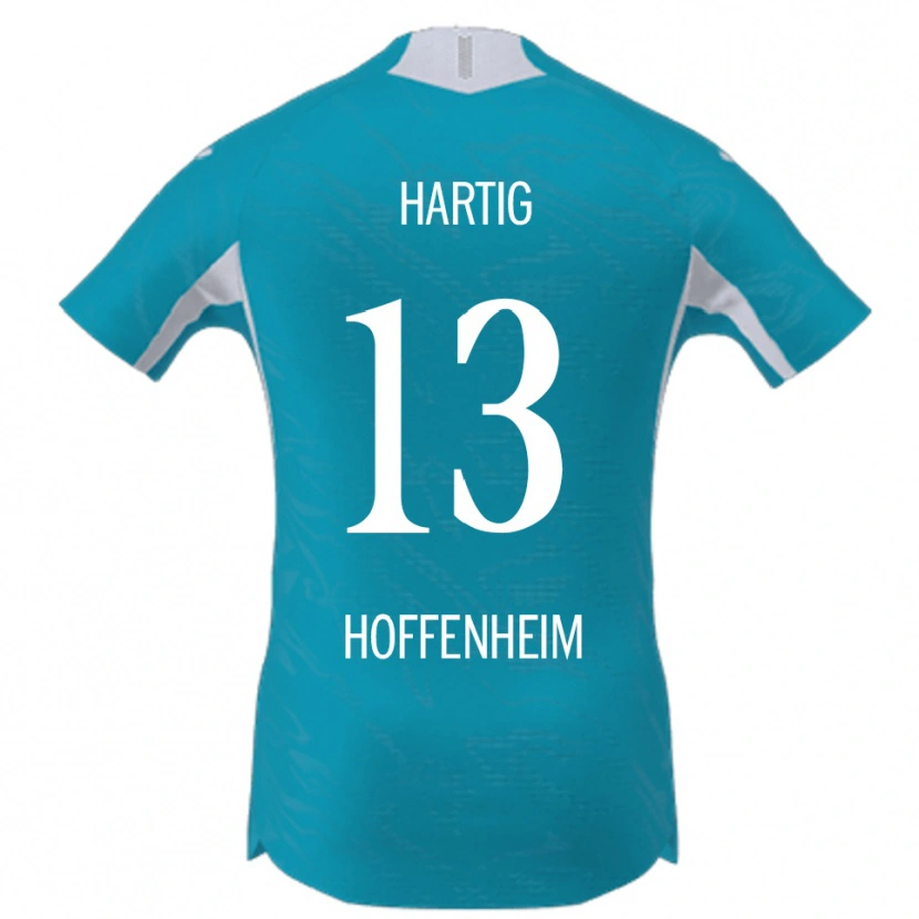 Danxen Homem Camisola Isabella Hartig #13 Azul Celeste Alternativa 2025/26 Camisa