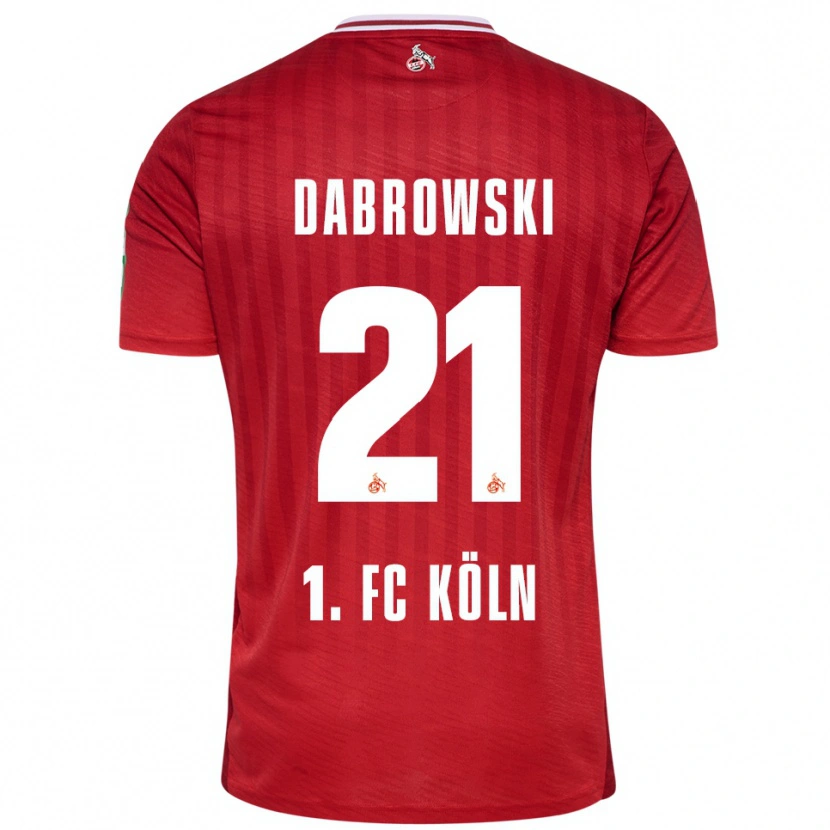 Danxen Homem Camisola Luc Dabrowski #21 Vermelho Branco Alternativa 2025/26 Camisa