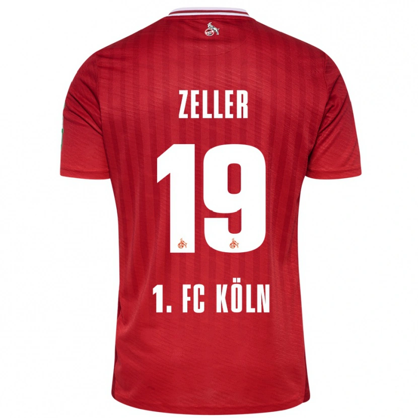 Danxen Homem Camisola Dóra Zeller #19 Vermelho Branco Alternativa 2025/26 Camisa