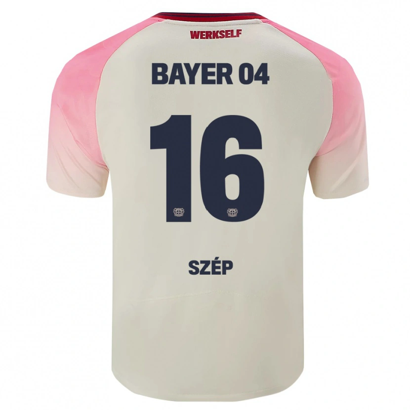 Danxen Homem Camisola Márton Szép #16 Rosa Branco Sujo Alternativa 2025/26 Camisa