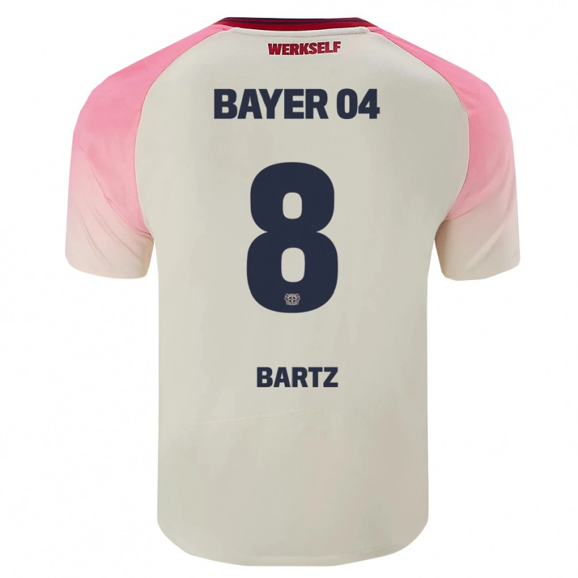 Danxen Homem Camisola Paulina Bartz #8 Rosa Branco Sujo Alternativa 2025/26 Camisa