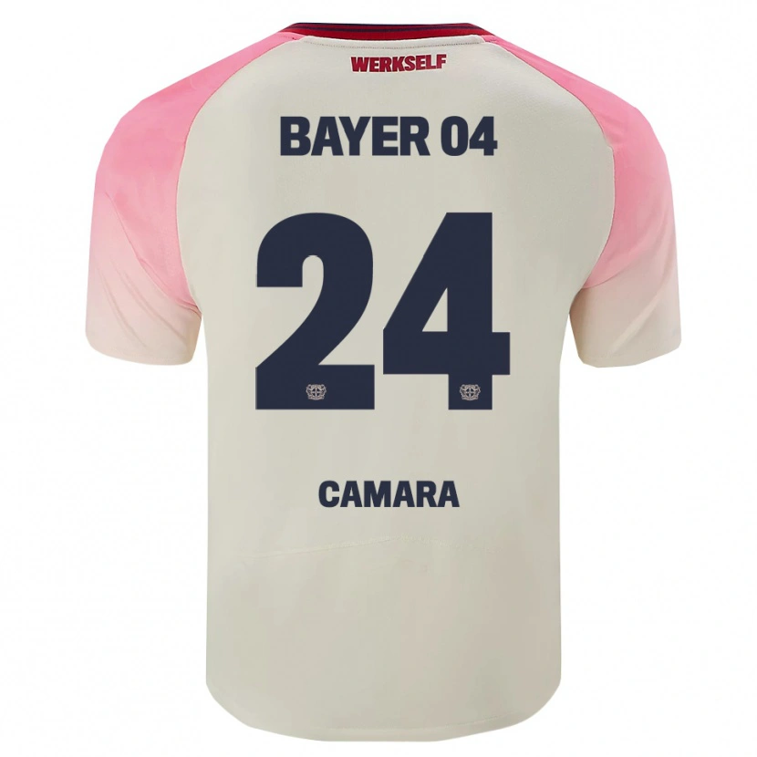 Danxen Homem Camisola Nourdine Camara #24 Rosa Branco Sujo Alternativa 2025/26 Camisa