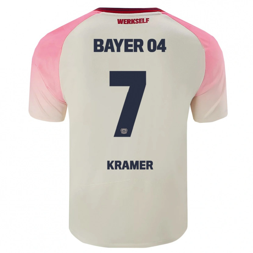 Danxen Homem Camisola Cornelia Kramer #7 Rosa Branco Sujo Alternativa 2025/26 Camisa