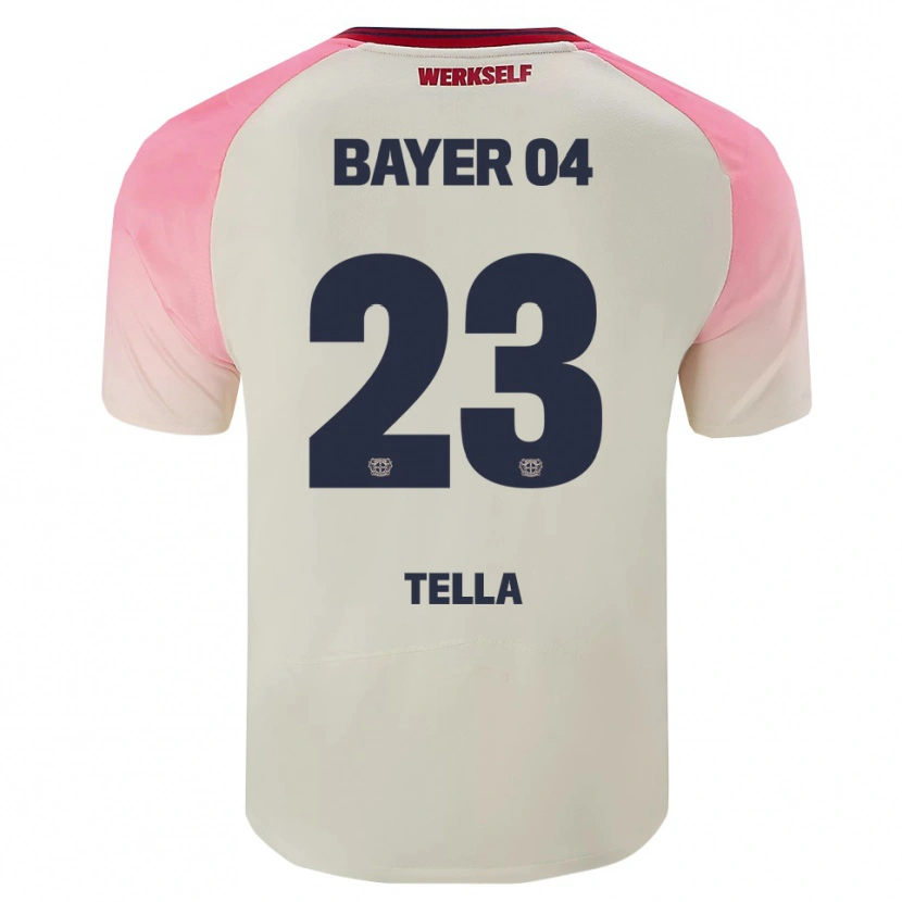 Danxen Homem Camisola Nathan Tella #23 Rosa Branco Sujo Alternativa 2025/26 Camisa