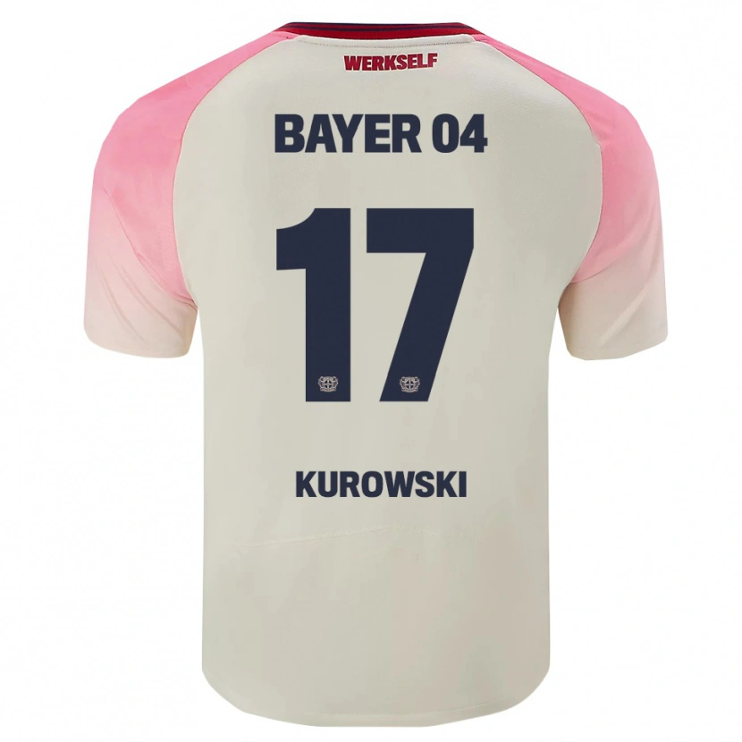 Danxen Homem Camisola Julien Kurowski #17 Rosa Branco Sujo Alternativa 2025/26 Camisa
