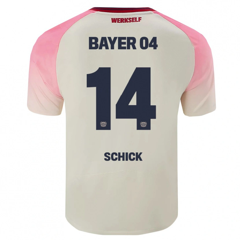 Danxen Homem Camisola Patrik Schick #14 Rosa Branco Sujo Alternativa 2025/26 Camisa