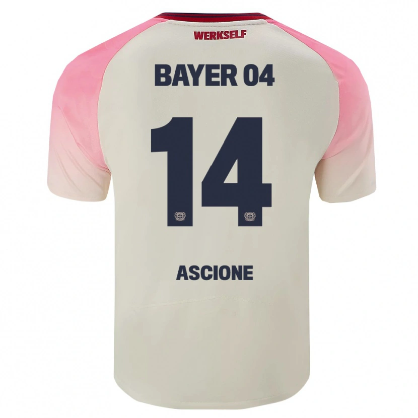 Danxen Homem Camisola Marco Ascione #14 Rosa Branco Sujo Alternativa 2025/26 Camisa