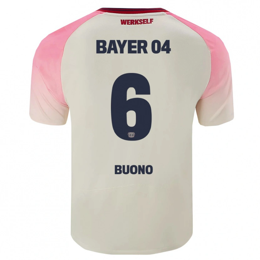 Danxen Homem Camisola Francesco Buono #6 Rosa Branco Sujo Alternativa 2025/26 Camisa