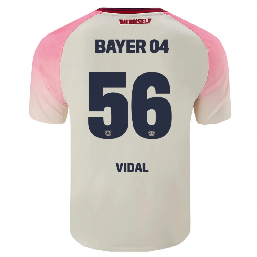 Danxen Homem Camisola Juliette Vidal #56 Rosa Branco Sujo Alternativa 2025/26 Camisa