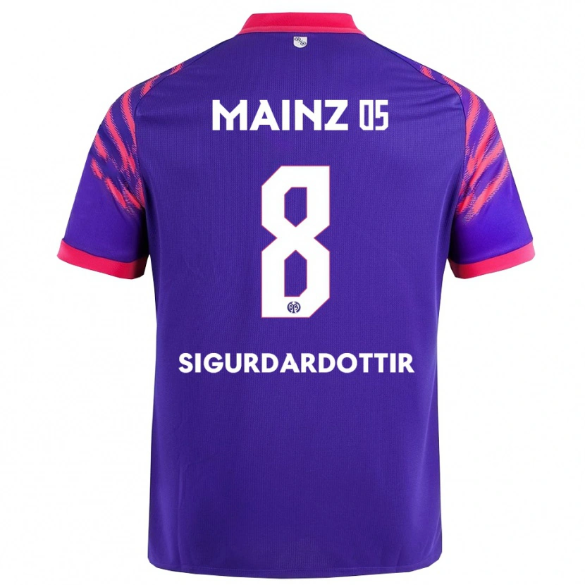 Danxen Homem Camisola Heiðrún Sigurðardóttir #8 Marinho Rosa Alternativa 2025/26 Camisa