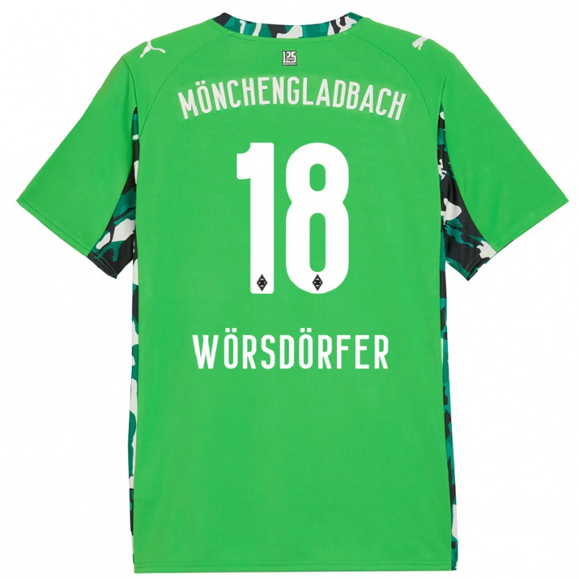 Danxen Homem Camisola Len Wörsdörfer #18 Verde Preto Alternativa 2025/26 Camisa