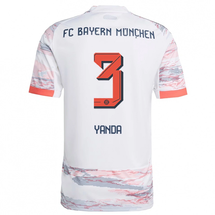 Danxen Homem Camisola Julien Yanda #3 Branco Cinza Alternativa 2025/26 Camisa