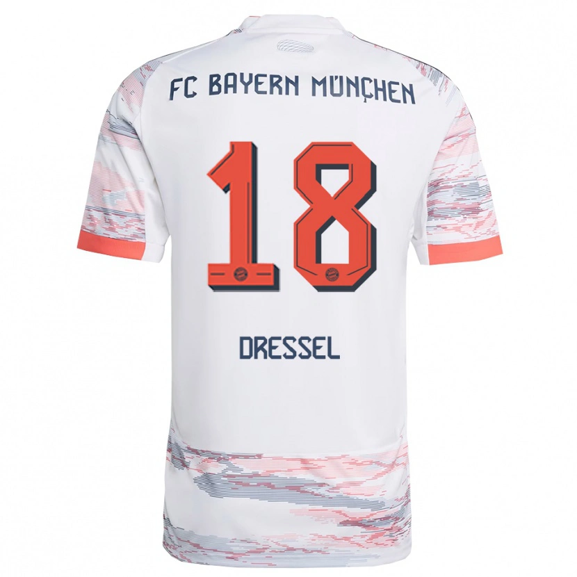 Danxen Homem Camisola Timon Dressel #18 Branco Cinza Alternativa 2025/26 Camisa