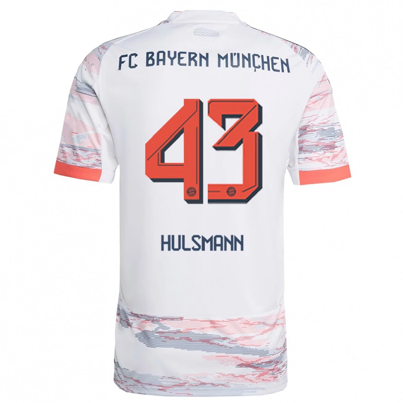 Danxen Homem Camisola Tom Hulsmann #43 Branco Cinza Alternativa 2025/26 Camisa