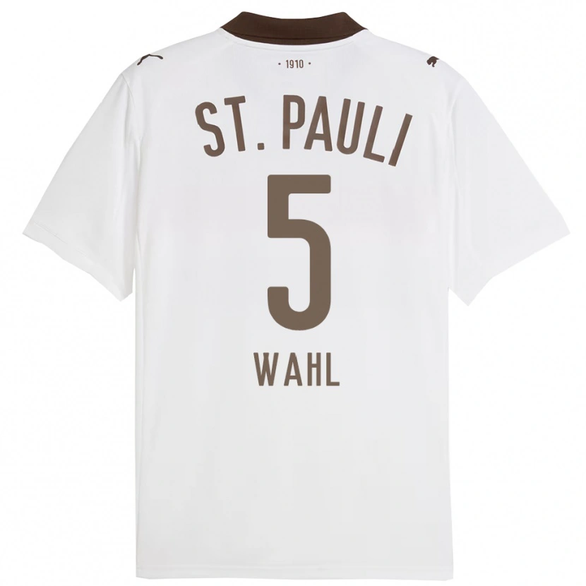 Danxen Homem Camisola Hauke Wahl #5 Branco Vermelho Alternativa 2025/26 Camisa