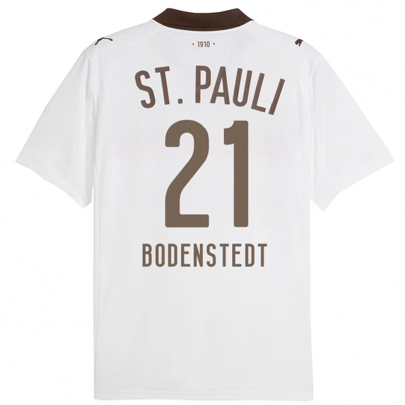 Danxen Homem Camisola Paula Bodenstedt #21 Branco Vermelho Alternativa 2025/26 Camisa
