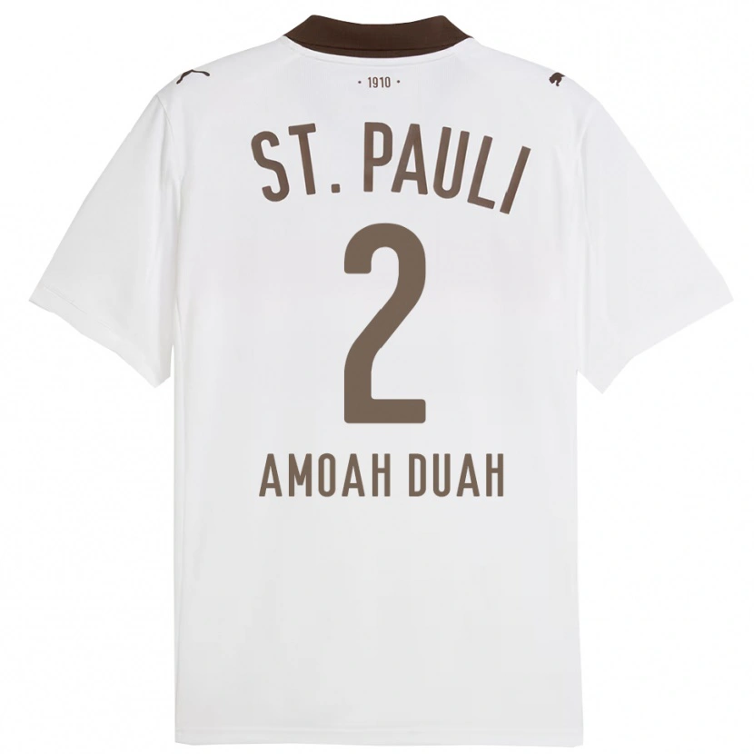 Danxen Homem Camisola Reuel Amoah Duah #2 Branco Vermelho Alternativa 2025/26 Camisa