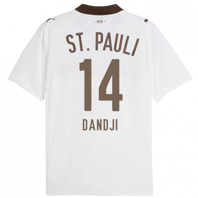 Danxen Homem Camisola Kemi Dandji #14 Branco Vermelho Alternativa 2025/26 Camisa