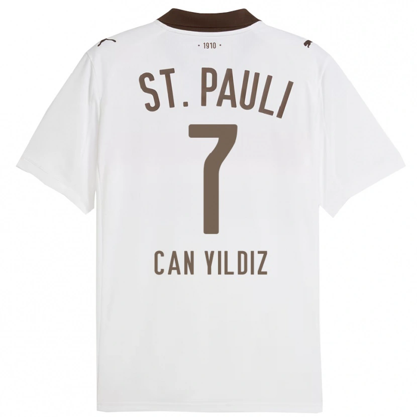 Danxen Homem Camisola Emre Can Yildiz #7 Branco Vermelho Alternativa 2025/26 Camisa