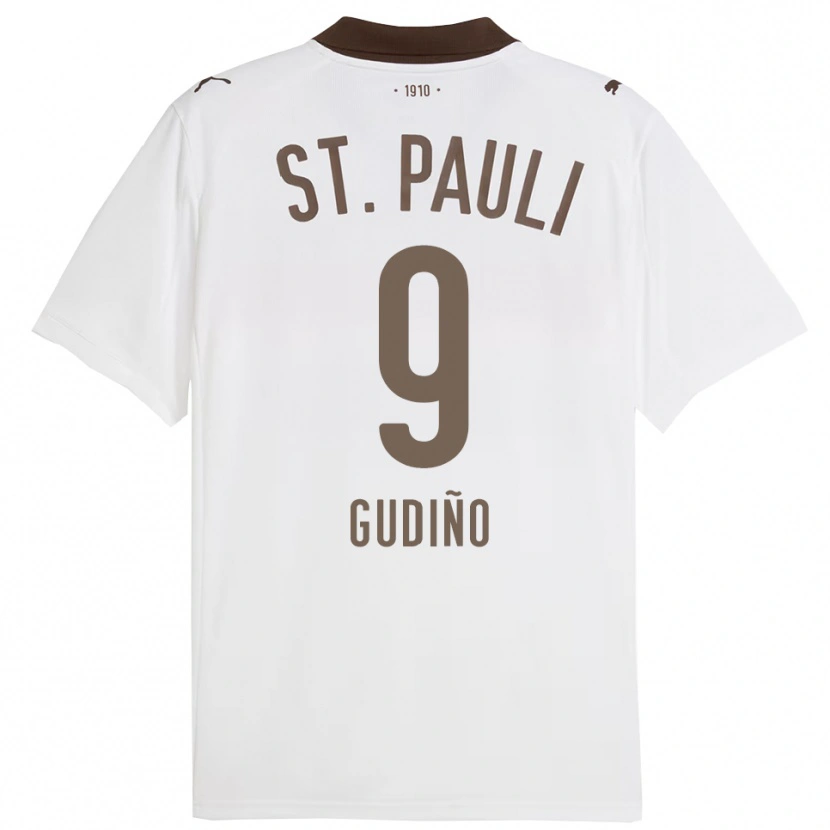 Danxen Homem Camisola Alberto Gudiño #9 Branco Vermelho Alternativa 2025/26 Camisa