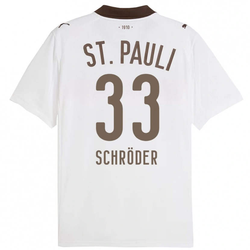 Danxen Homem Camisola Lennard Schröder #33 Branco Vermelho Alternativa 2025/26 Camisa