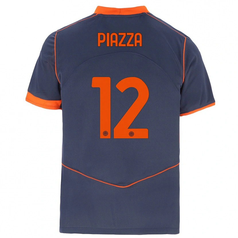 Danxen Homem Camisola Alessia Piazza #12 Cinza Laranja Terceiro 2025/26 Camisa