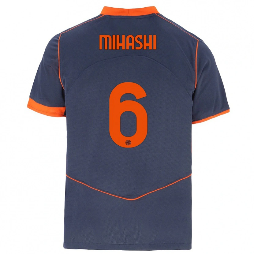 Danxen Homem Camisola Mana Mihashi #6 Cinza Laranja Terceiro 2025/26 Camisa