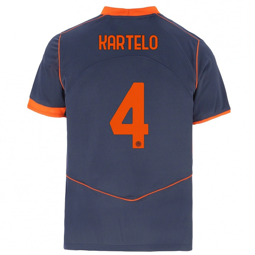 Danxen Homem Camisola Dominik Kartelo #4 Cinza Laranja Terceiro 2025/26 Camisa