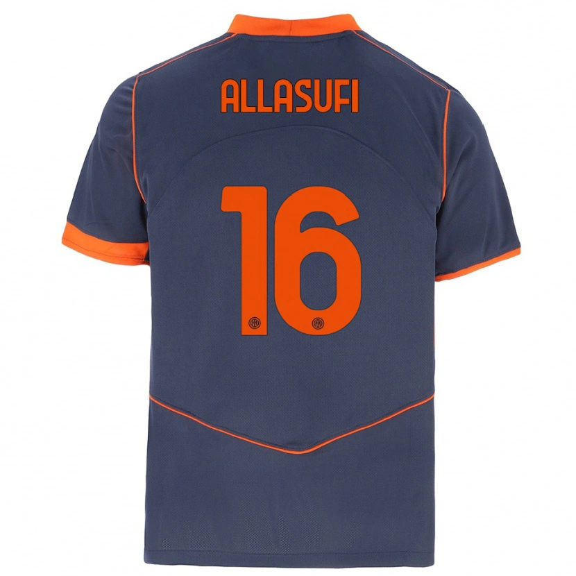 Danxen Homem Camisola Mattias Allasufi #16 Cinza Laranja Terceiro 2025/26 Camisa