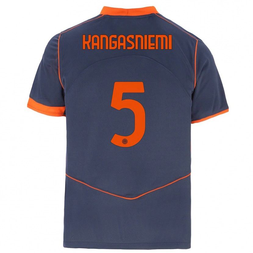 Danxen Homem Camisola Ilari Kangasniemi #5 Cinza Laranja Terceiro 2025/26 Camisa