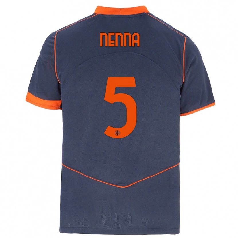 Danxen Homem Camisola Alessandro Nenna #5 Cinza Laranja Terceiro 2025/26 Camisa