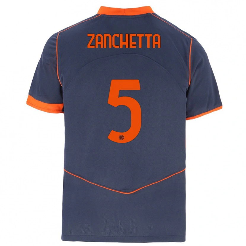 Danxen Homem Camisola Mattia Zanchetta #5 Cinza Laranja Terceiro 2025/26 Camisa