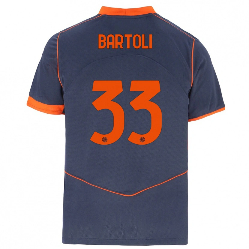 Danxen Homem Camisola Elisa Bartoli #33 Cinza Laranja Terceiro 2025/26 Camisa