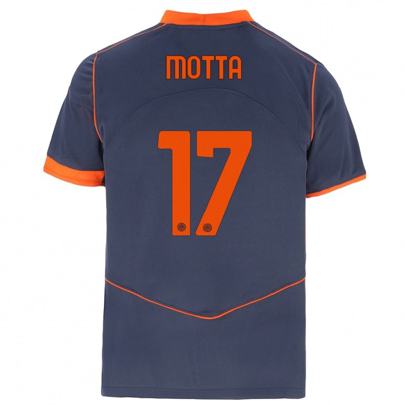 Danxen Homem Camisola Matteo Motta #17 Cinza Laranja Terceiro 2025/26 Camisa