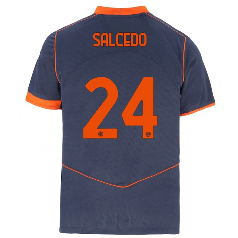 Danxen Homem Camisola Eddie Salcedo #24 Cinza Laranja Terceiro 2025/26 Camisa