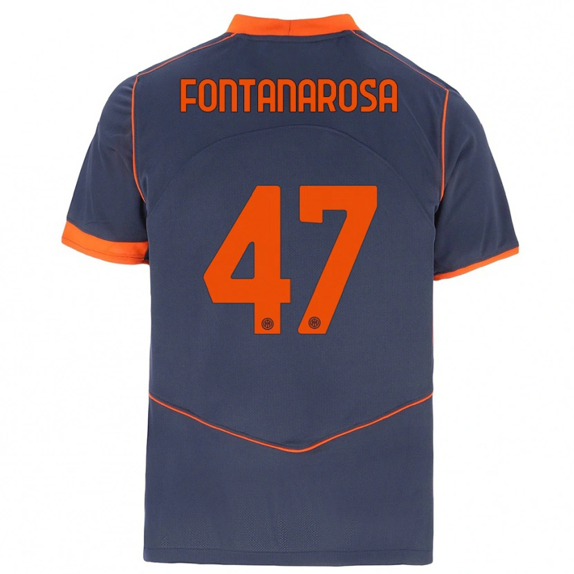 Danxen Homem Camisola Alessandro Fontanarosa #47 Cinza Laranja Terceiro 2025/26 Camisa