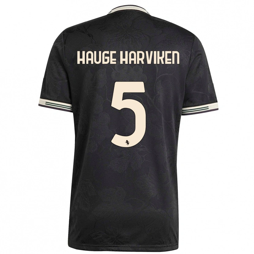 Danxen Homem Camisola Mathilde Hauge Harviken #5 Preto Branco Verde Terceiro 2025/26 Camisa