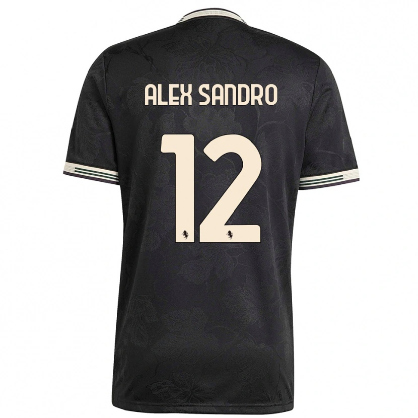 Danxen Homem Camisola Alex Sandro #12 Preto Branco Verde Terceiro 2025/26 Camisa