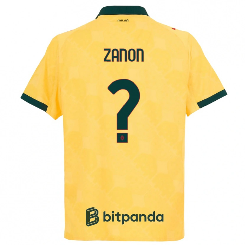 Danxen Homem Camisola Thomas Zanon #0 Amarelo Preto Terceiro 2025/26 Camisa