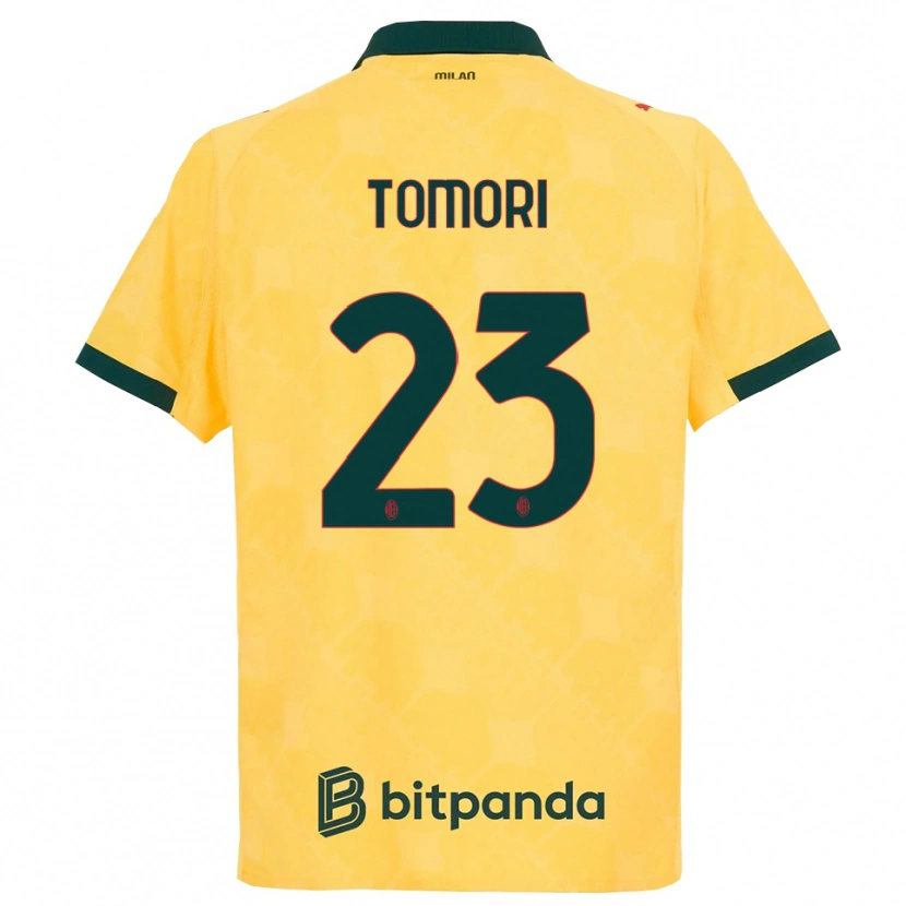 Danxen Homem Camisola Fikayo Tomori #23 Amarelo Preto Terceiro 2025/26 Camisa