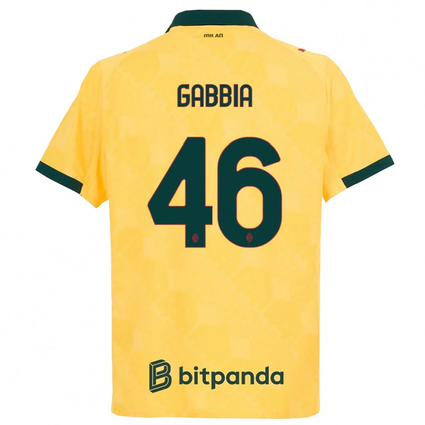 Danxen Homem Camisola Matteo Gabbia #46 Amarelo Preto Terceiro 2025/26 Camisa