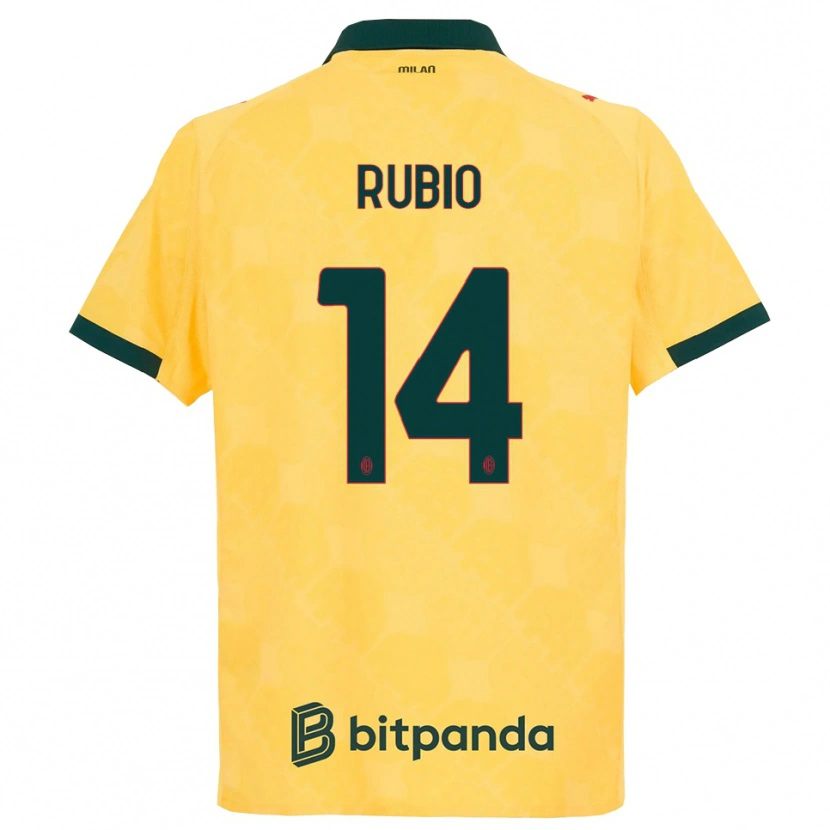 Danxen Homem Camisola Silvia Rubio Ávila #14 Amarelo Preto Terceiro 2025/26 Camisa