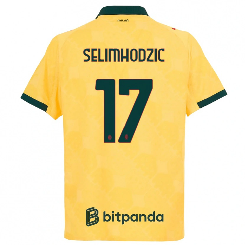 Danxen Homem Camisola Noa Selimhodzic #17 Amarelo Preto Terceiro 2025/26 Camisa
