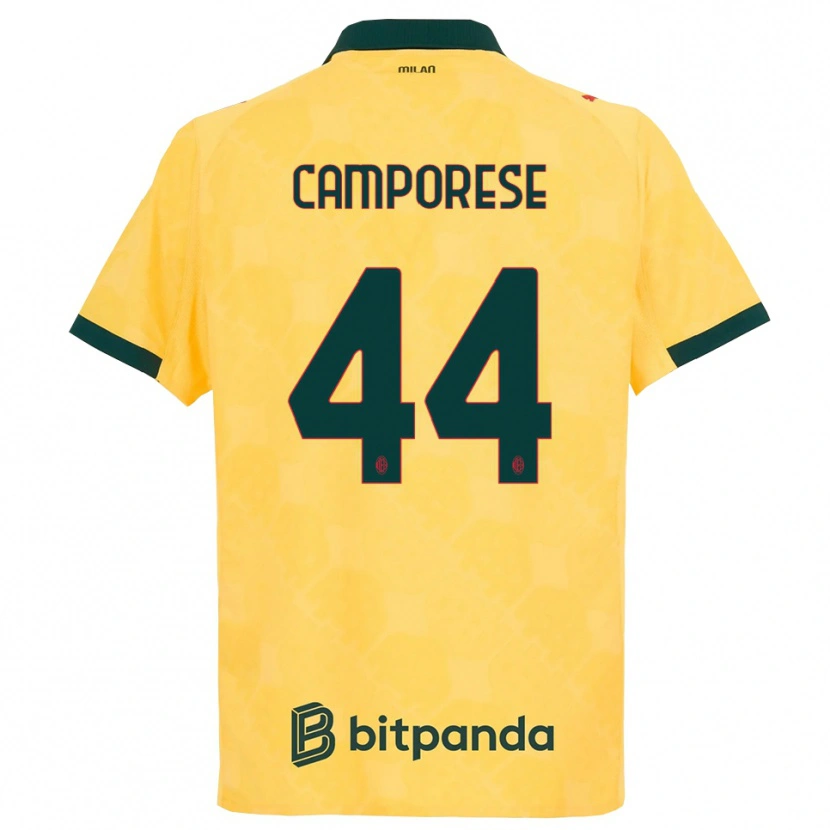 Danxen Homem Camisola Michele Camporese #44 Amarelo Preto Terceiro 2025/26 Camisa