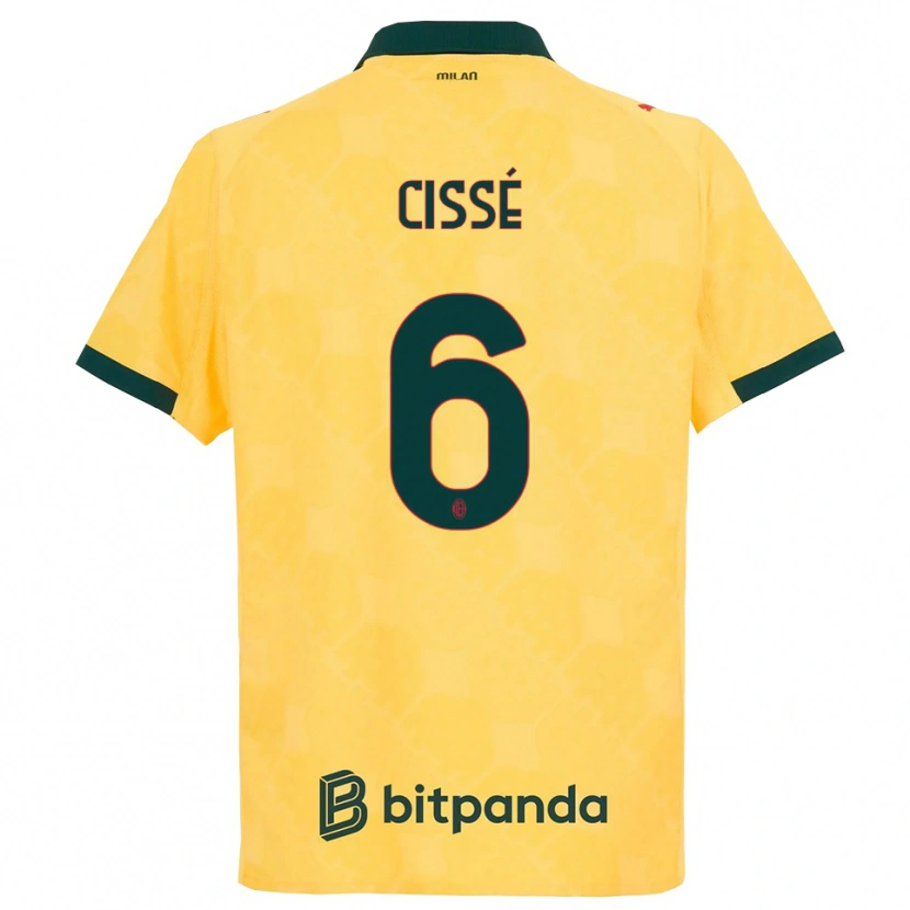 Danxen Homem Camisola Maiga-Hamadoun Cissé #6 Amarelo Preto Terceiro 2025/26 Camisa