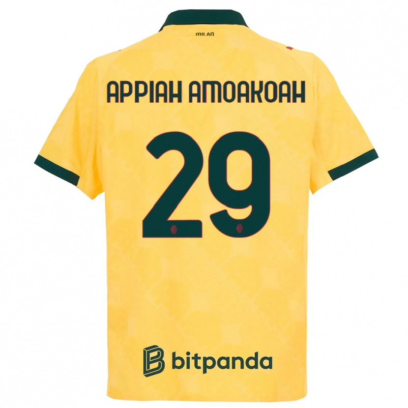 Danxen Homem Camisola Karen Appiah Amoakoah #29 Amarelo Preto Terceiro 2025/26 Camisa