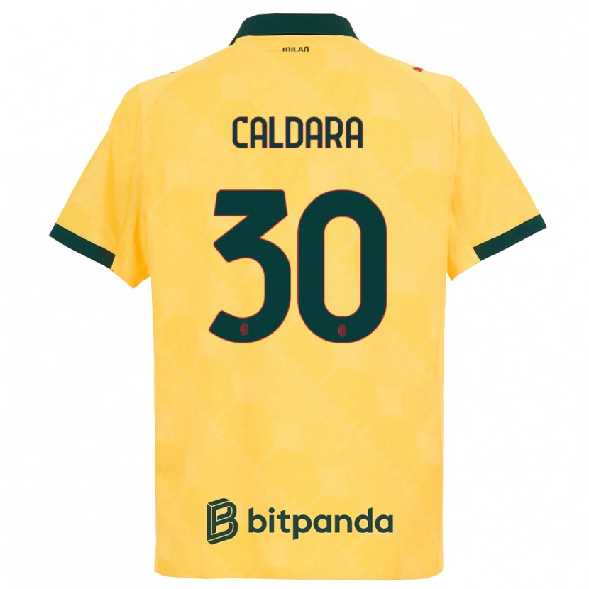 Danxen Homem Camisola Mattia Caldara #30 Amarelo Preto Terceiro 2025/26 Camisa